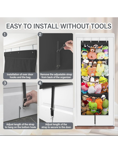 Organizador Colgante de Juguetes Woodoulogy 160x59 cm Negro