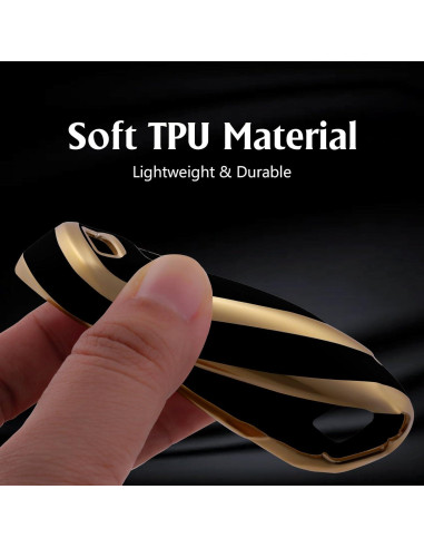 Funda de Llave TPU Hyundai 5 Botones Negra/Dorada 2023