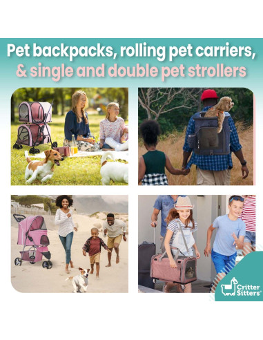 Carrito Doble para Mascotas Critter Sitters Azul 20 kg