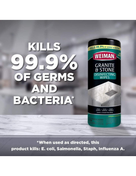Toallitas Desinfectantes Weiman para Granito - 30 Toallitas