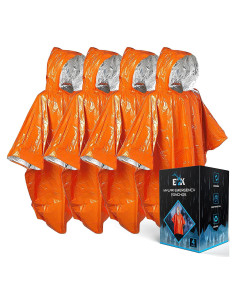 Poncho de Emergencia ELK 4-Pack Mylar Reflectante Naranja