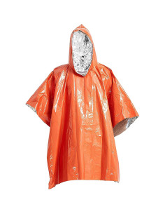 Poncho de Emergencia ELK 4-Pack Mylar Reflectante Naranja 2