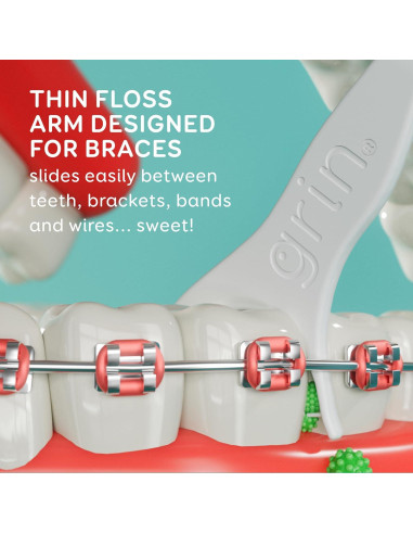 Hilo Dental Grin para Frenos - 60 Unidades, Plástico Reciclado