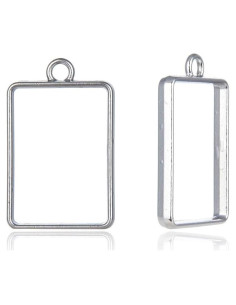 20 Piezas Marco Bezel Abierto Plateado Adabele 33x20mm