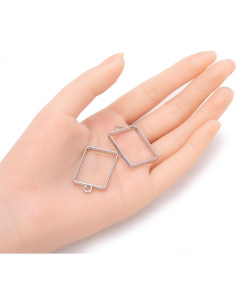 20 Piezas Marco Bezel Abierto Plateado Adabele 33x20mm 2