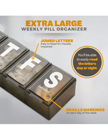 Organizador Semanal de Pastillas MEDca - Extra Grande 7 Días