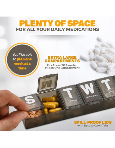 Organizador Semanal de Pastillas MEDca - Extra Grande 7 Días