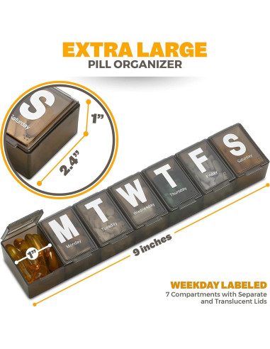 Organizador Semanal de Pastillas MEDca - Extra Grande 7 Días