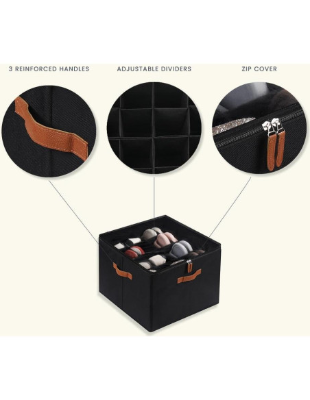 Organizador de Zapatos OrganiHaus Grande 16 Compartimentos Negro