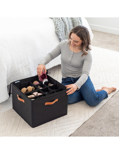 Organizador de Zapatos OrganiHaus Grande 16 Compartimentos Negro