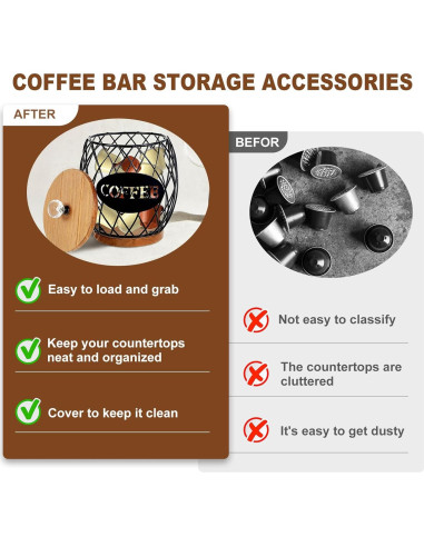 Cesta de Almacenamiento de Cápsulas de Café STUIPIUL Negra