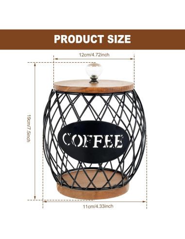 Cesta de Almacenamiento de Cápsulas de Café STUIPIUL Negra