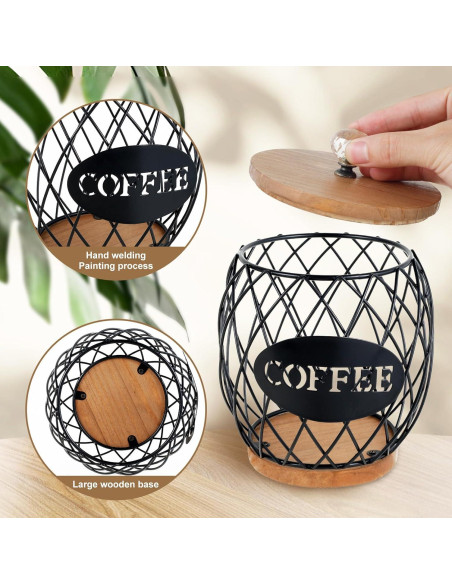 Cesta de Almacenamiento de Cápsulas de Café STUIPIUL Negra