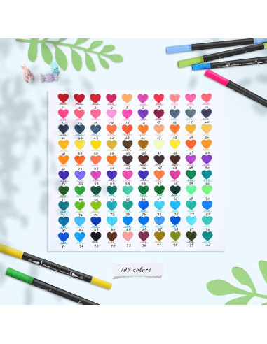 Marcadores Ohuhu Doble Punta 100 Colores Tinta a Base de Agua