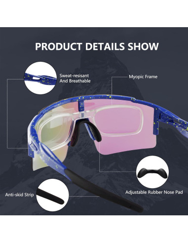 Gafas de sol OULAIQI polarizadas 3 lentes para ciclismo