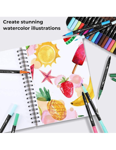 Marcadores Ohuhu Doble Punta 100 Colores Tinta a Base de Agua