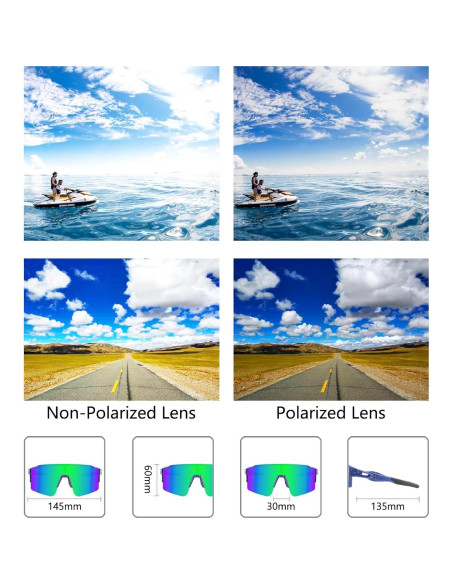 Gafas de sol OULAIQI polarizadas 3 lentes para ciclismo