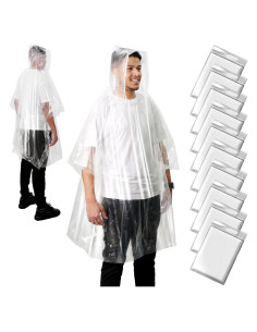 Poncho desechable ANYOO impermeable para adultos - 10 unidades