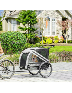 Remolque para Bicicleta Aosom D00-144V01GY para Mascotas 2