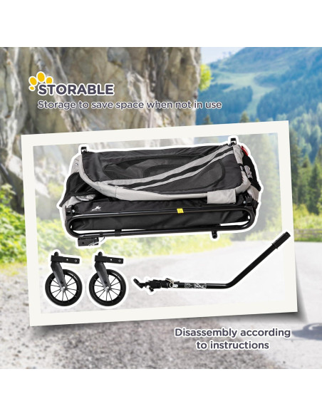 Remolque para Bicicleta Aosom D00-144V01GY para Mascotas