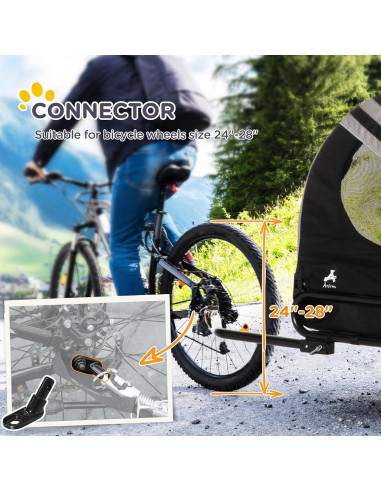Remolque para Bicicleta Aosom D00-144V01GY para Mascotas
