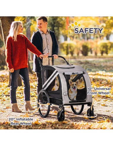 Remolque para Bicicleta Aosom D00-144V01GY para Mascotas