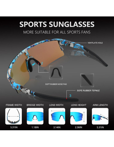 Gafas de sol OULAIQI para ciclismo con lentes intercambiables