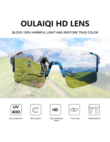 Gafas de sol OULAIQI para ciclismo con lentes intercambiables