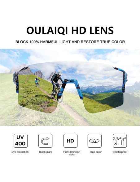 Gafas de sol OULAIQI para ciclismo con lentes intercambiables