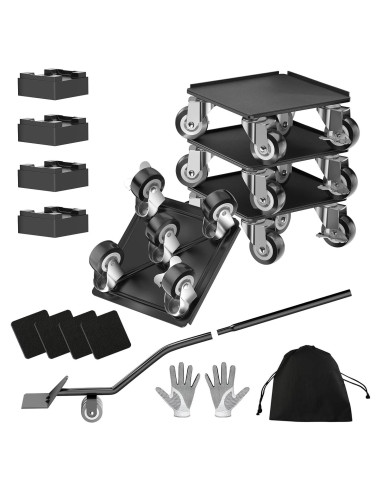 Carro de Muebles LOYAL TIGER 680kg 5 Ruedas 13.7cm Negro