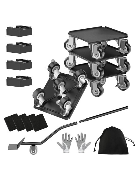 Carro de Muebles LOYAL TIGER 680kg 5 Ruedas 13.7cm Negro