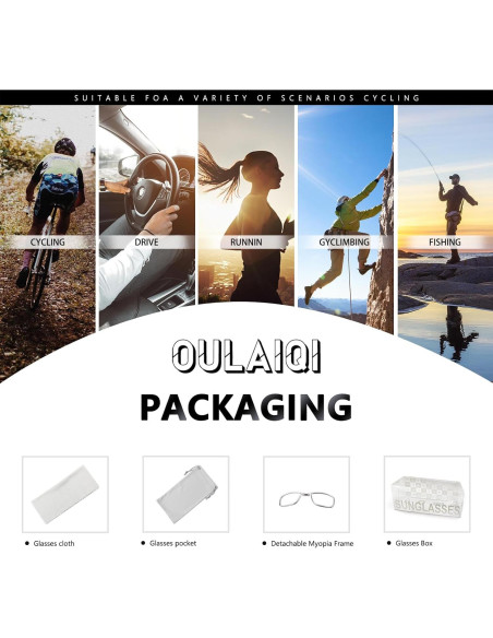 Gafas de sol OULAIQI para ciclismo con lentes intercambiables