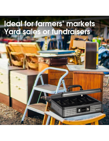 Caja de Dinero Glosen Mediana con Cerradura y Bandeja Extraíble