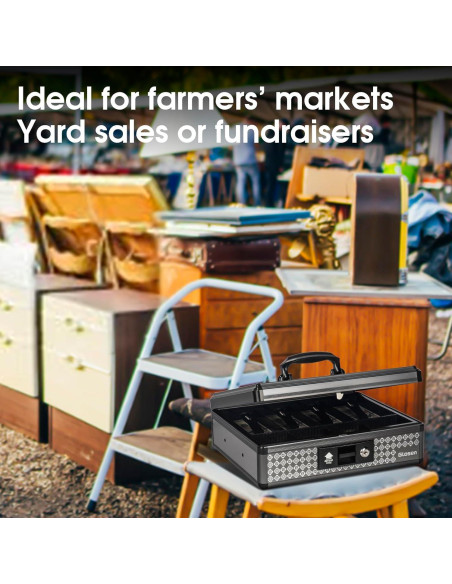 Caja de Dinero Glosen Mediana con Cerradura y Bandeja Extraíble