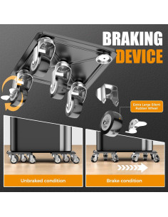 Carro de Muebles LOYAL TIGER 680kg 5 Ruedas 13.7cm Negro 2