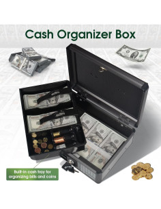 Caja de Dinero Glosen Mediana con Cerradura y Bandeja Extraíble 2