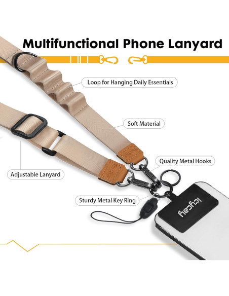 Cinta para Teléfono Cruzada Icycay Oro Champán Ajustable