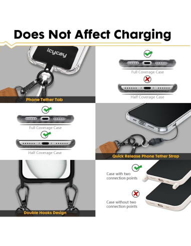 Cinta para Teléfono Cruzada Icycay Oro Champán Ajustable