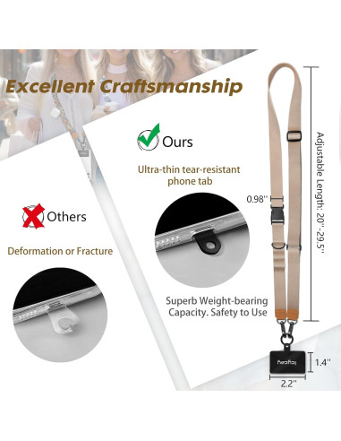 Cinta para Teléfono Cruzada Icycay Oro Champán Ajustable