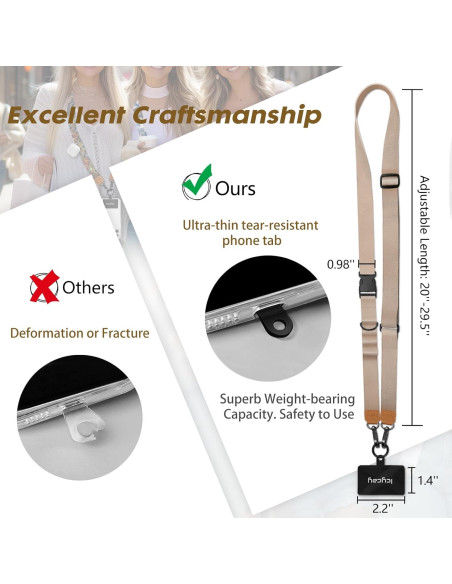 Cinta para Teléfono Cruzada Icycay Oro Champán Ajustable