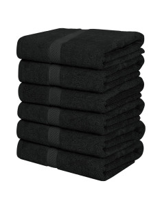 Juego de Toallas de Baño Utopia 6 Piezas 56x112 cm 100% Algodón Negro