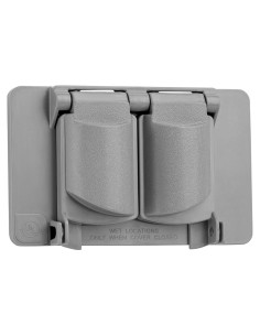 Cubierta de Salida Dúplex Horizontal Sealproof 1-Gang Gris