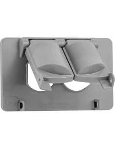Cubierta de Salida Dúplex Horizontal Sealproof 1-Gang Gris 2