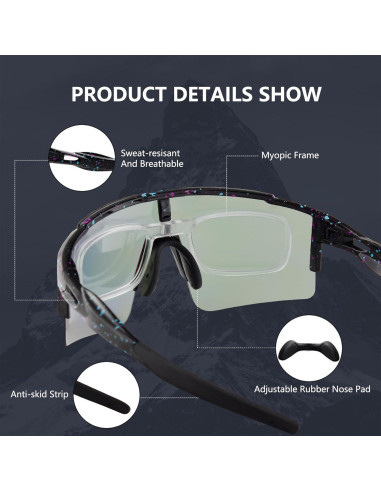 Gafas de sol OULAIQI polarizadas 3 lentes para ciclismo