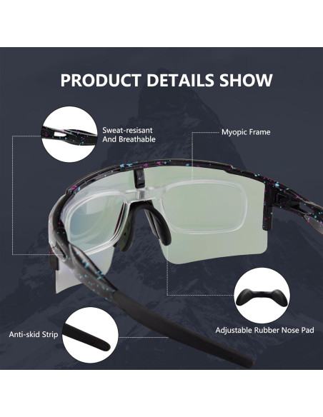 Gafas de sol OULAIQI polarizadas 3 lentes para ciclismo