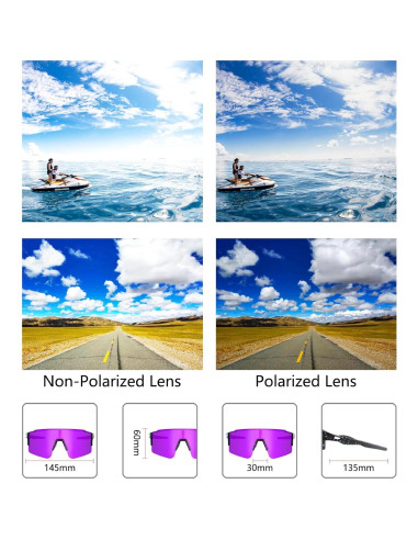 Gafas de sol OULAIQI polarizadas 3 lentes para ciclismo