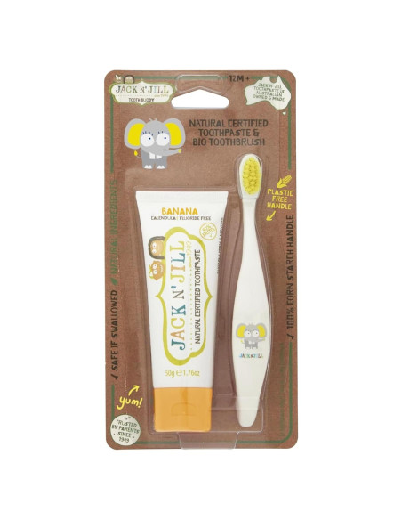 Combo Pasta de Dientes y Cepillo Jack N' Jill - Plátano