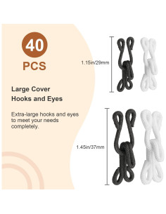 60 Juegos de Ganchos y Ojos para Coser - Reemplazo Ropa DIY 2