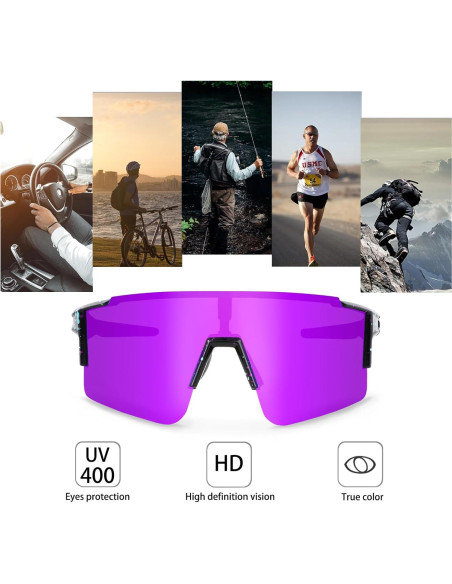 Gafas de sol OULAIQI polarizadas 3 lentes para ciclismo