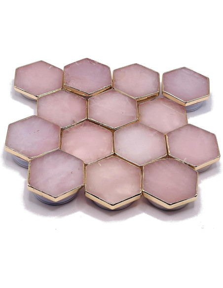 Agarradera de Cuarzo Rosa CRYSTALFY con Adhesivo Magnético